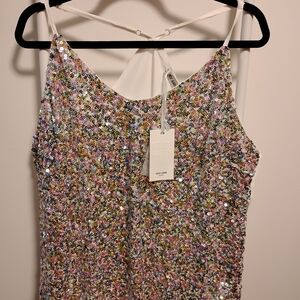 Sequin Embellished Multicolor Women's Top